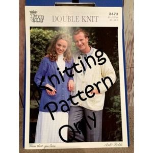 New King Cole 2472 Anti-Tickle His Hers Diamond Cable Cardigan Knitting Pattern